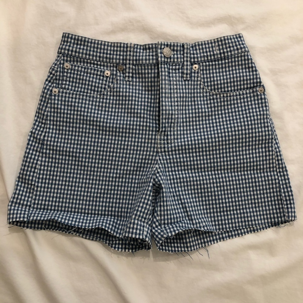Madewell high rise denim searsucker looking shorts